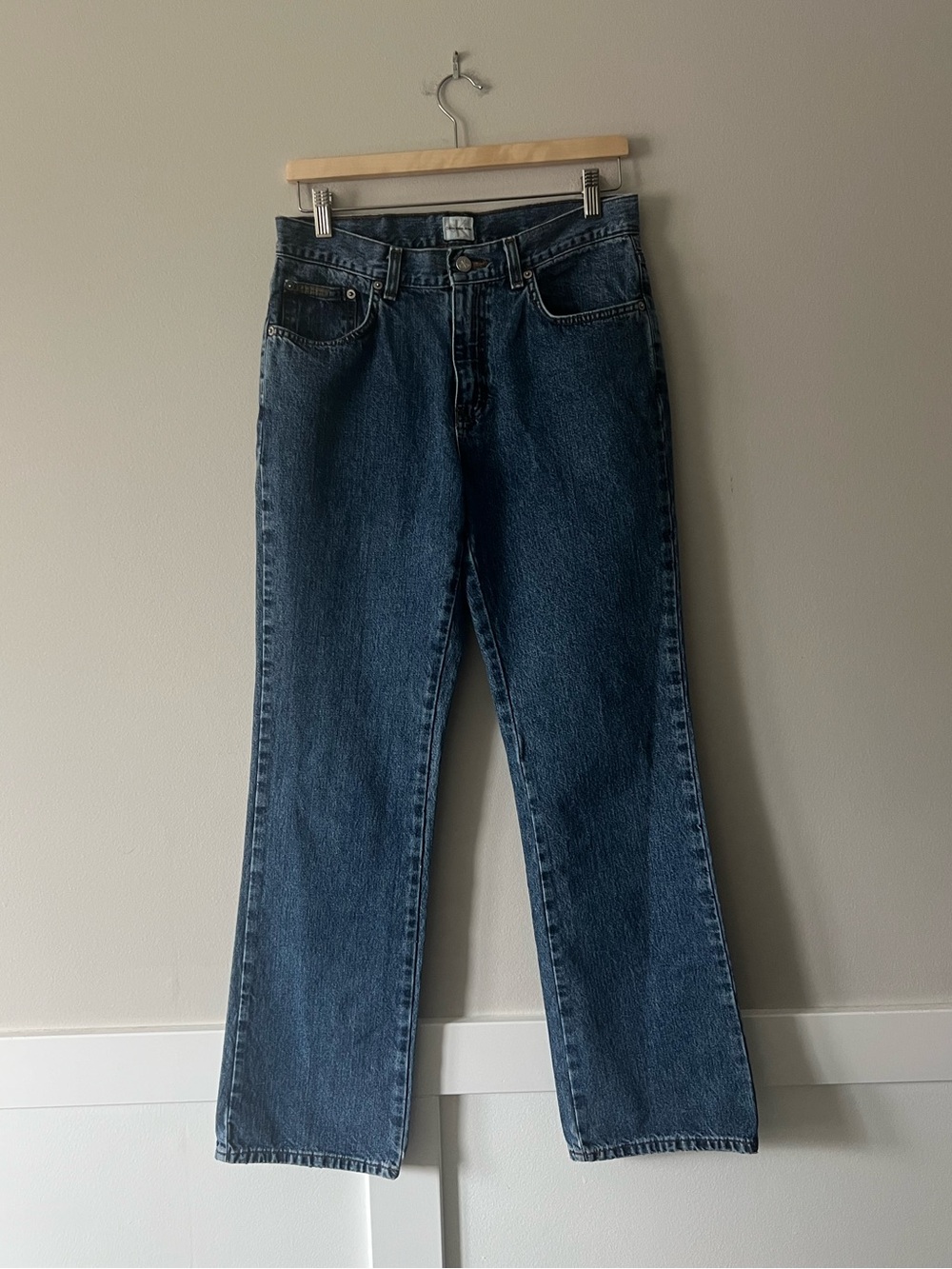 Calvin Klein Jeans Size 6 Mid Rise Straight Leg Blue Denim Vintage Y2K
